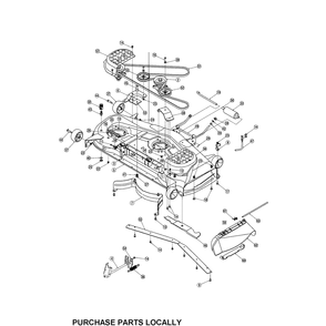 54-Inch Mower Deck Diagram and Parts List for SERIES1500  Cub Cadet Lawn Tractor
